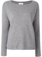 Allude Boat Neck Pullover, Women's, Size: Small, Grey, Cashmere