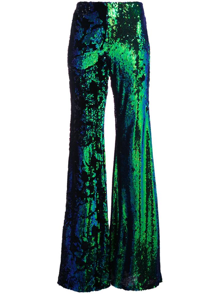 Halpern Sequin Flared Trousers - Metallic