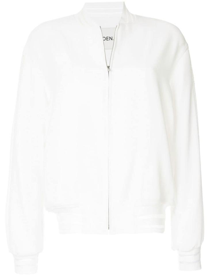 Goen.j Lace-trimmed Bomber Jacket - White
