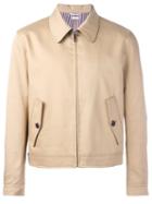 Thom Browne Zip Up Sport Jacket, Men's, Size: 4, Nude/neutrals, Cotton/polyester