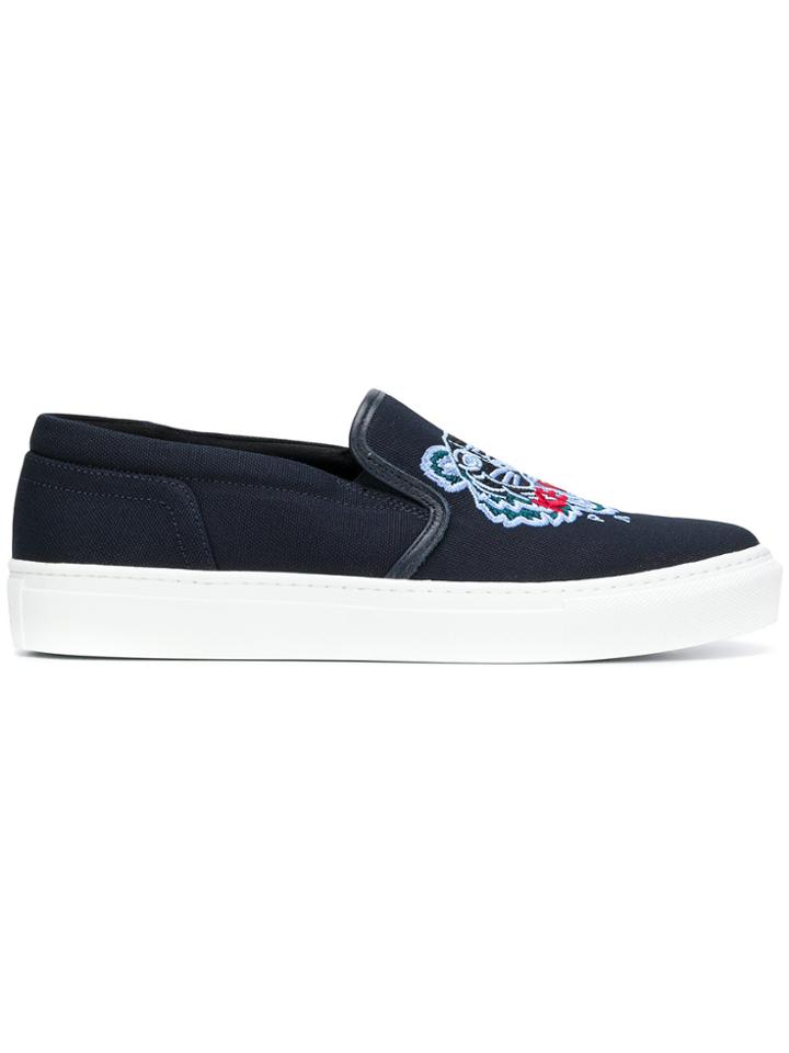 Kenzo Tiger Logo Slip-on Sneakers - Blue
