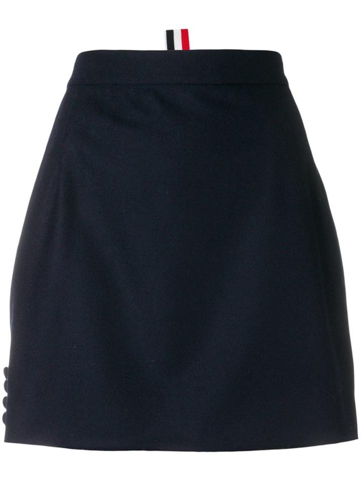 Thom Browne 4-button Vent Mini Skirt In Flannel - Blue