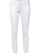 Frame Denim Raw Edge Skinny Jeans, Women's, Size: 24, White, Cotton/polyester/spandex/elastane