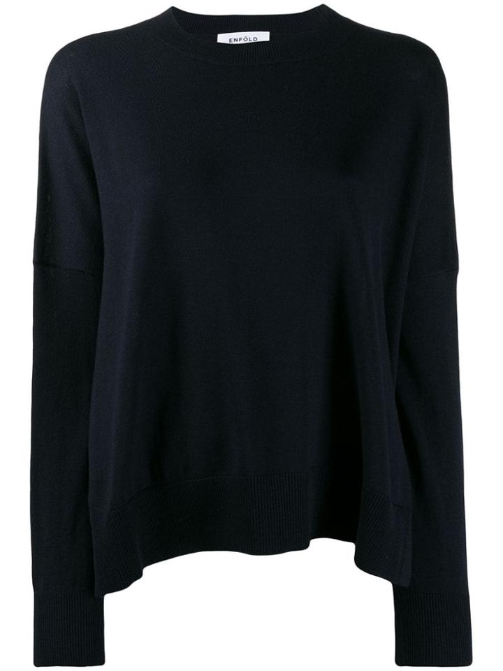 Enföld Loose-fit Crew Neck Jumper - Blue