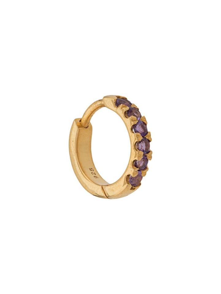 Northskull Huggie Amethyst Hoop Earring - Gold