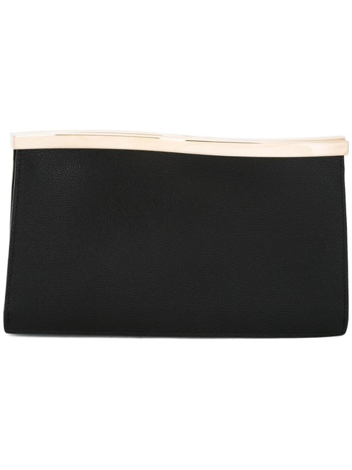 Valextra Wavy Clutch - Black
