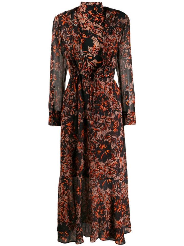 Dorothee Schumacher Printed Turtleneck Maxi Dress - Black