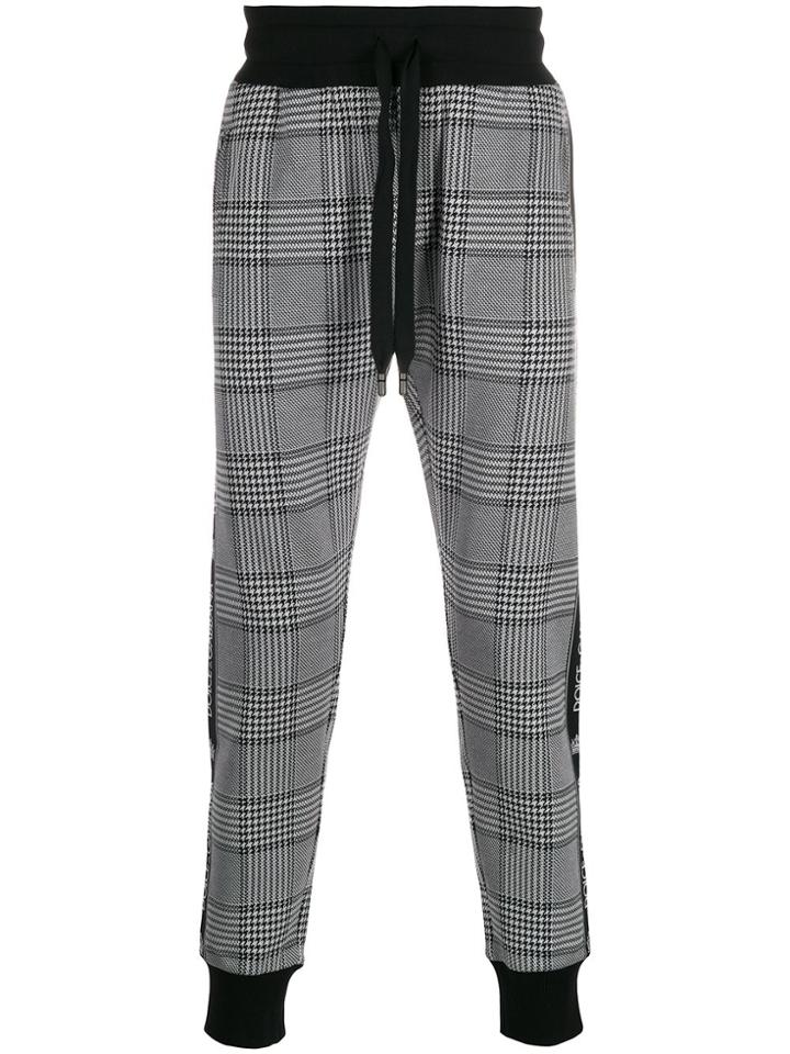 Dolce & Gabbana Prince Of Wales Side Panel Track Pants - Black