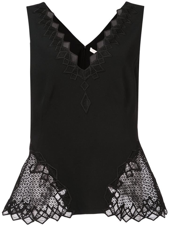 Jonathan Simkhai Lace Trim Peplum Vest - Black