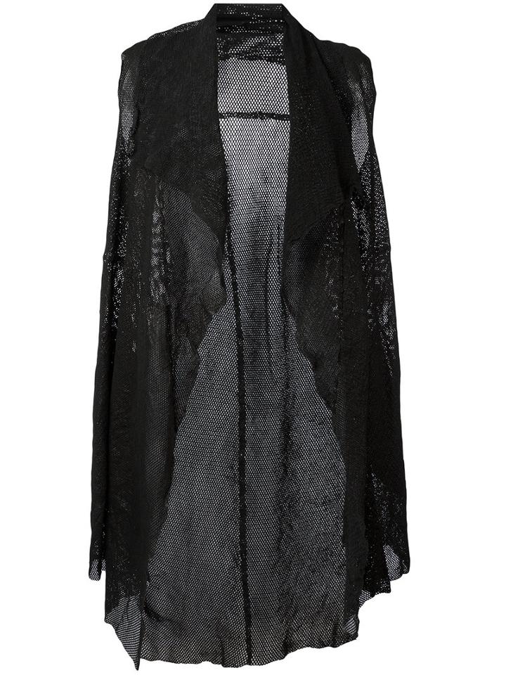 Salvatore Santoro - Perforated Sleeveless Coat - Women - Leather - 42, Black, Leather