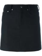 Mm6 Maison Margiela Straight Short Skirt, Women's, Size: 42, Black, Polyamide/viscose/wool