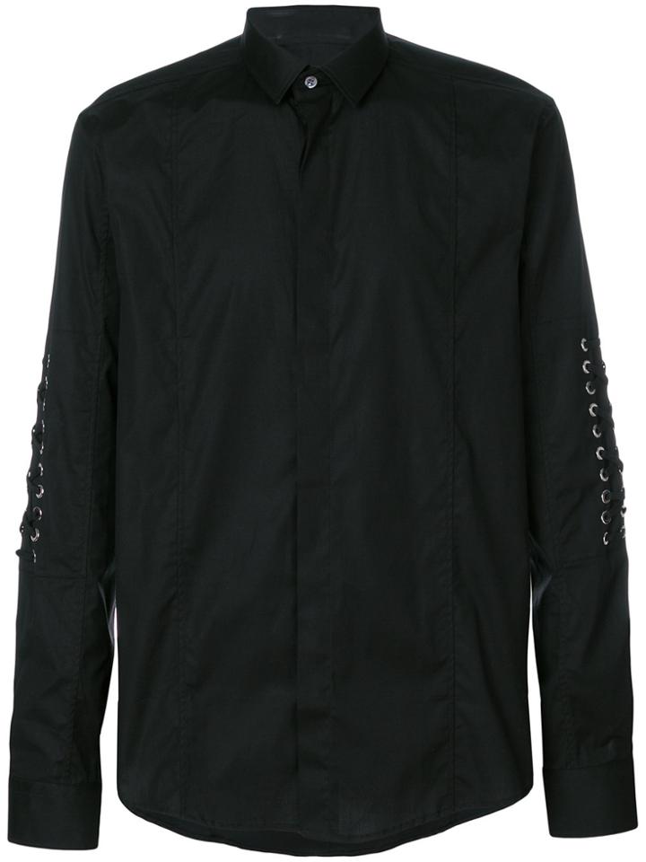 Les Hommes Lace Long-sleeve Shirt - Black