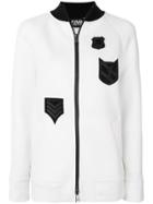 Karl Lagerfeld Patch Zipped Sweatshirt - White