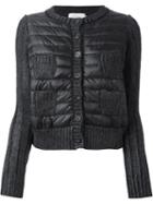 Moncler Padded Panel Cardigan, Size: Large, Black, Polyamide/mohair/wool/feather Down