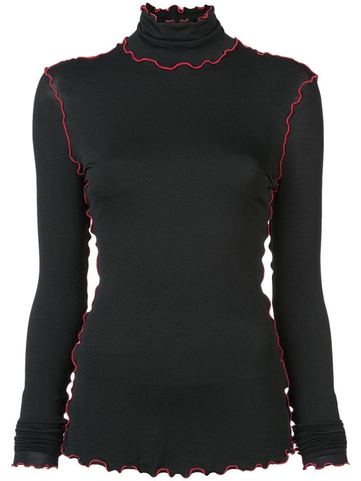 Proenza Schouler Long Sleeve Outlined Turtleneck - Black