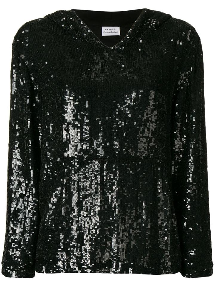 P.a.r.o.s.h. Oversized Sequinned Hoodie - Black