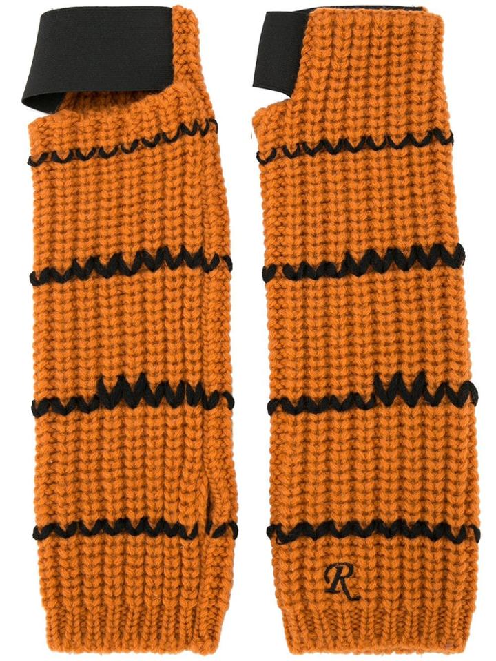 Raf Simons Contrast Knitted Gloves - Yellow & Orange