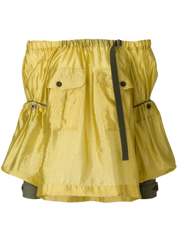 Sacai Luck Off-shoulder Blouse - Yellow & Orange