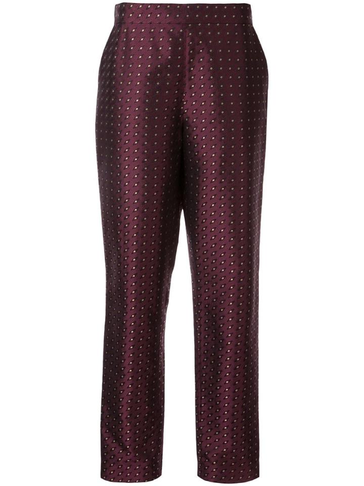 Layeur All-over Pattern Trousers - Red