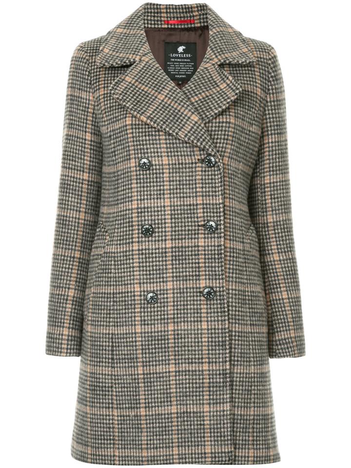 Loveless Houndstooth Coat - Brown