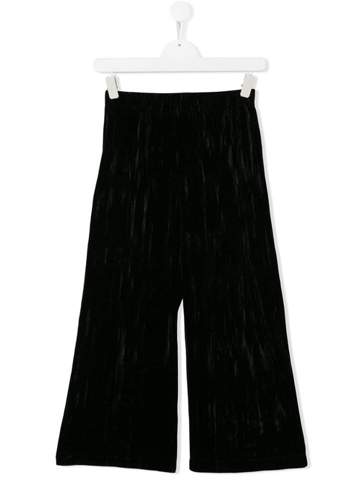 Caffe' D'orzo Sparkly Velvet Trousers - Black