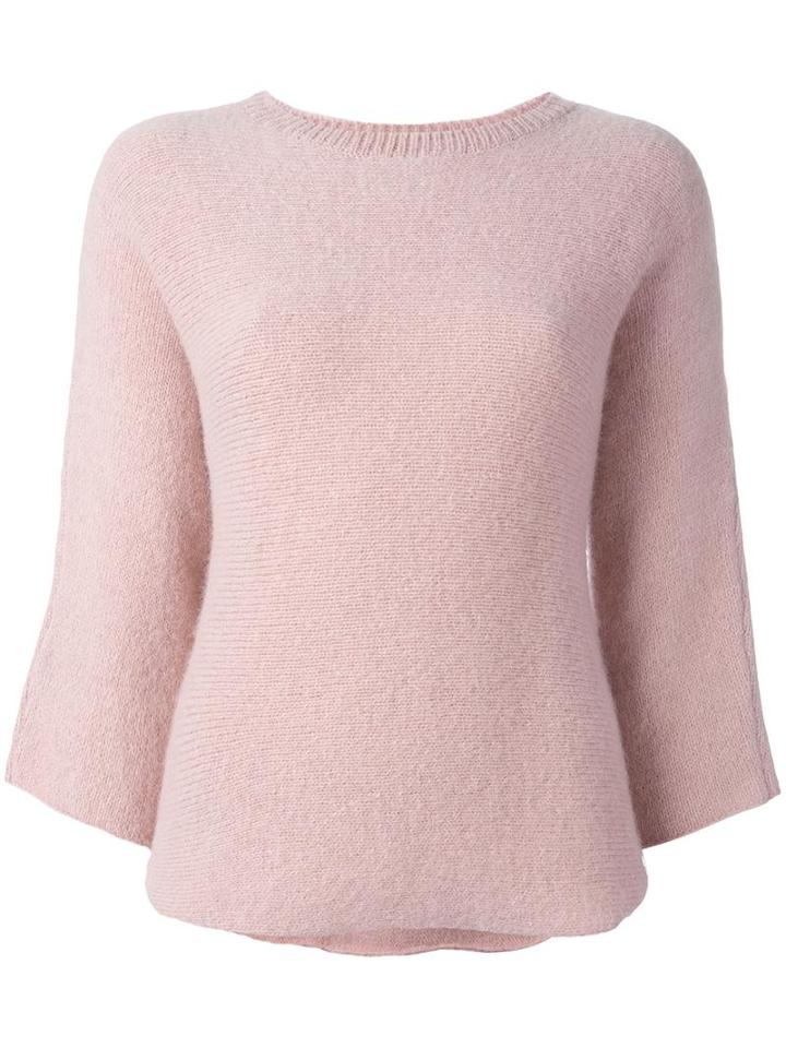 Masscob Three-quarter Sleeve Jumper, Women's, Size: Large, Pink/purple, Nylon/wool/alpaca