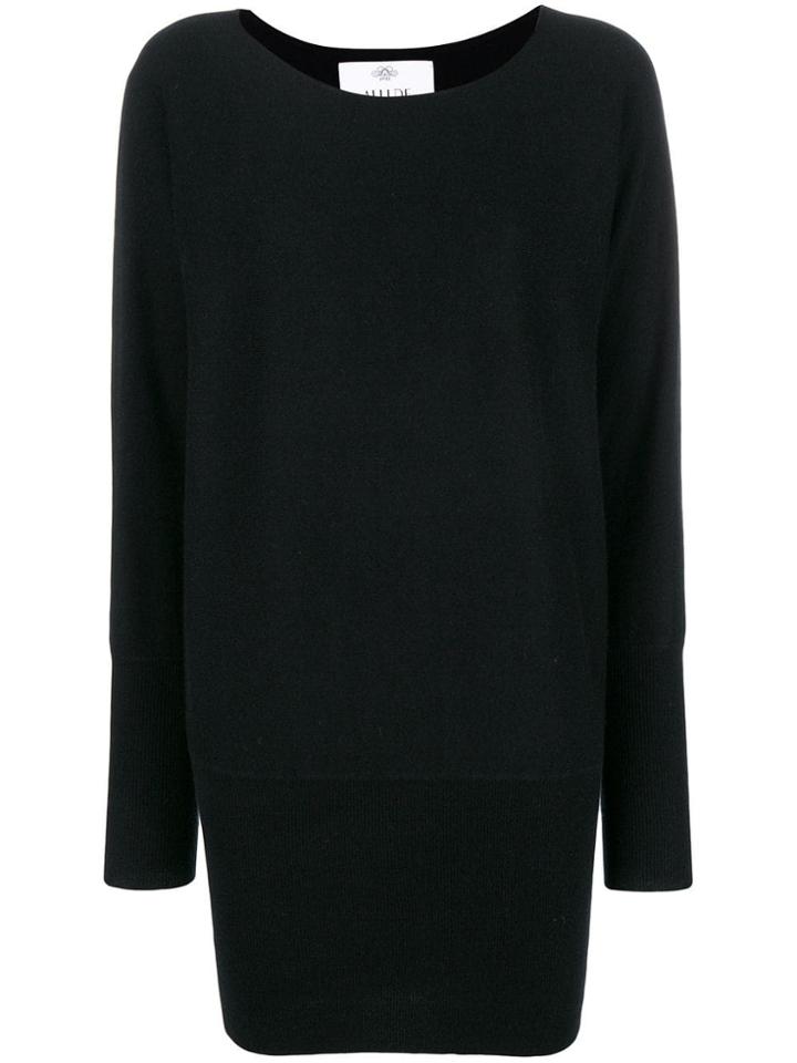Allude Cashmere Jumper Dress - Black