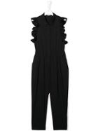 Elisabetta Franchi La Mia Bambina Ruffle Jumpsuit - Black