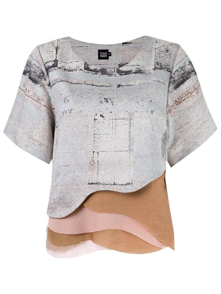 Fernanda Yamamoto Abstract Print Overlay Blouse
