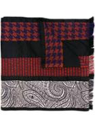 Etro Striped Pattern Scarf, Adult Unisex, Black, Silk/polyester/acetate/wool