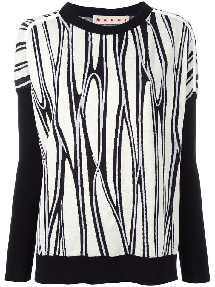 Marni Trellis Intarsia Jumper, Women's, Size: 40, White, Cotton/silk/polyamide