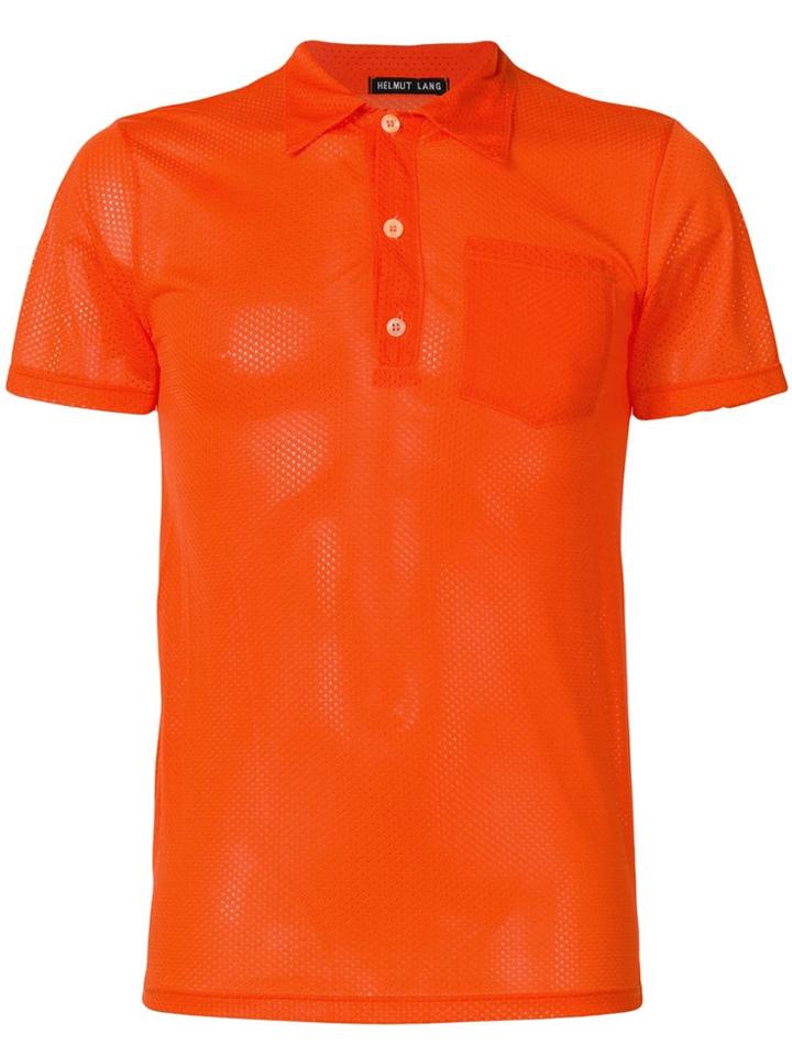 Helmut Lang Vintage Mesh Fitted Polo Shirt - Orange