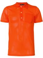 Helmut Lang Vintage Mesh Fitted Polo Shirt - Orange