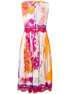 Emilio Pucci Lace Inserts Midi Dress - Yellow & Orange