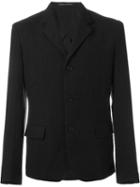 Yohji Yamamoto Three Button Blazer, Men's, Size: 3, Black, Linen/flax/cotton/nylon/cupro