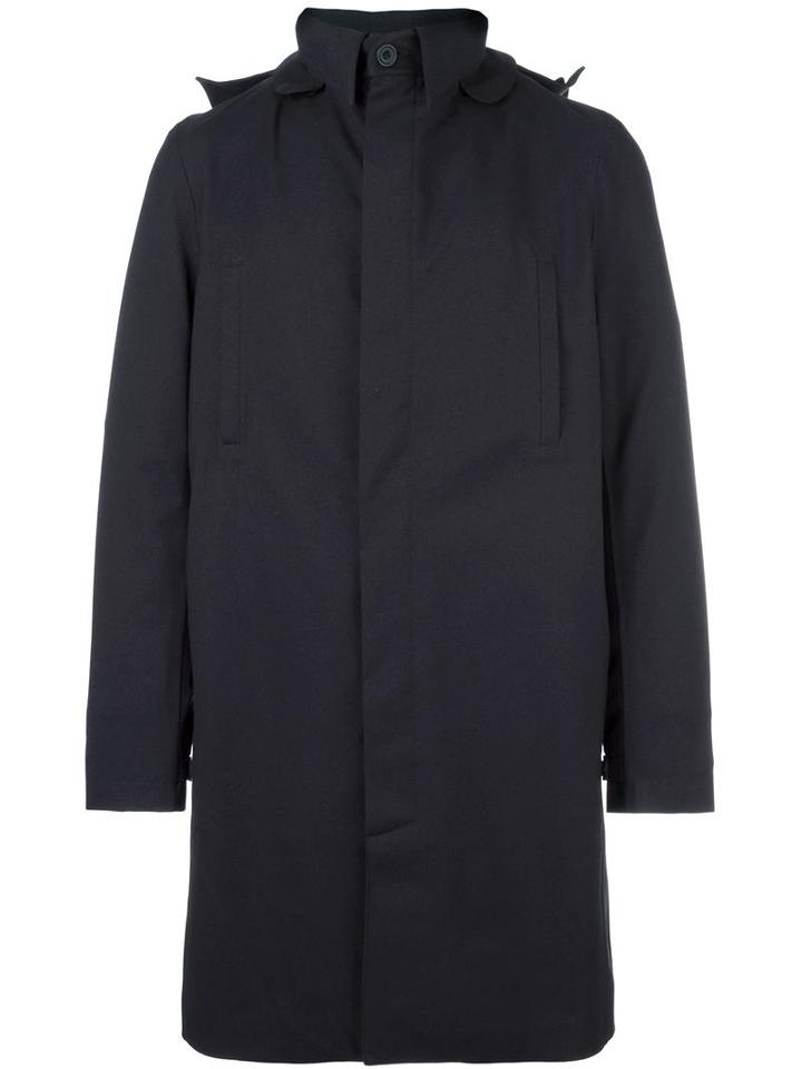 Norwegian Rain Single Breasted Coat, Men's, Size: Large, Blue, Recycled Polyester/polyester/viscose/cashmere