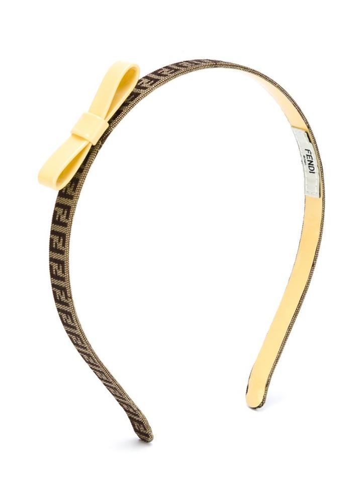 Fendi Kids Ff Logo Headband, Girl's, Yellow/orange