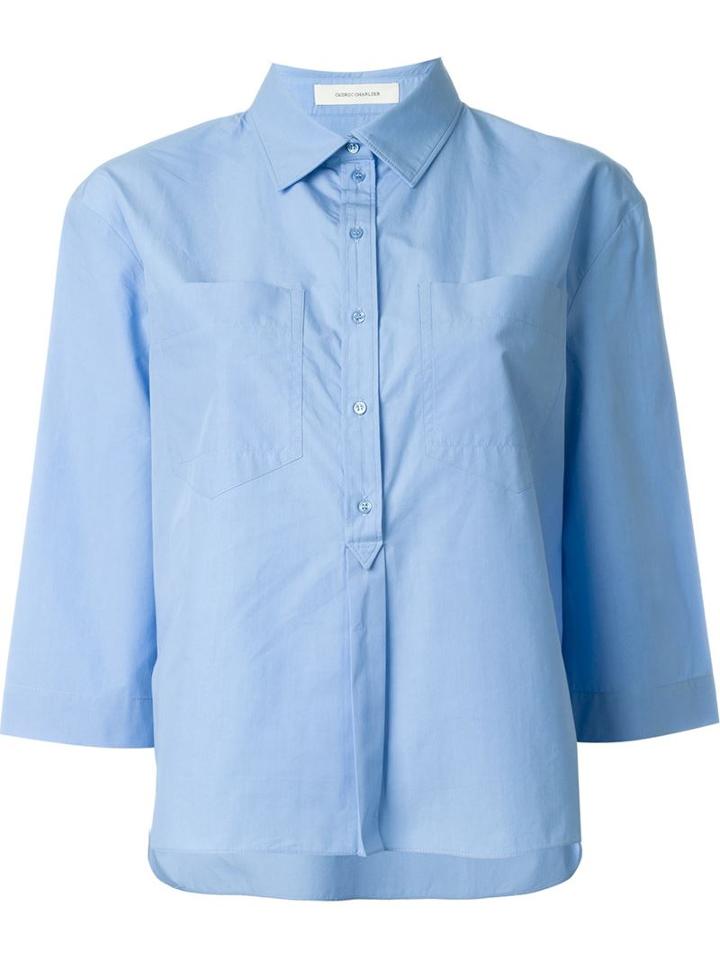 Cédric Charlier 3/4 Sleeves Semi-cutaway Neck Shirt
