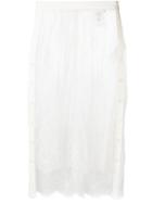 Steve J & Yoni P Lace Detail Skirt, Women's, Size: Xs, Nude/neutrals, Nylon/cotton