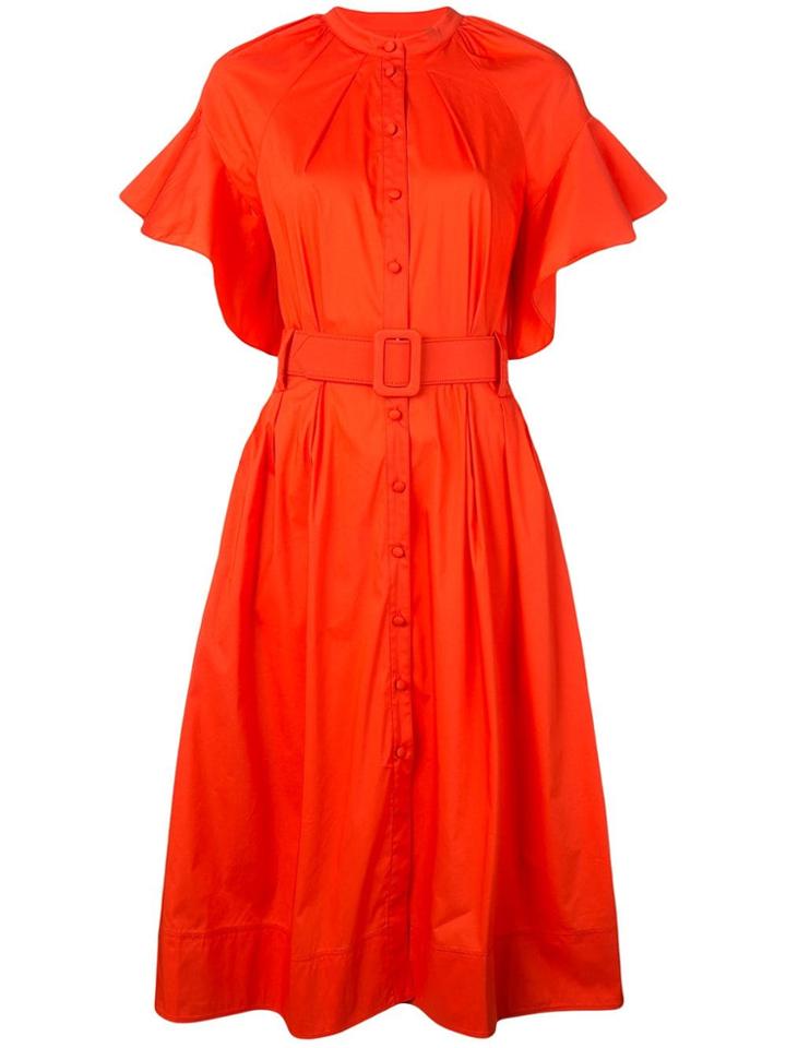 Oscar De La Renta Cayenne Belted Dress - Orange