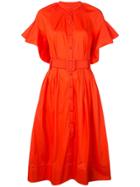 Oscar De La Renta Cayenne Belted Dress - Orange