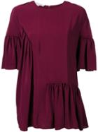 Stella Mccartney Ruffled Detail Top, Women's, Size: 42, Red, Silk