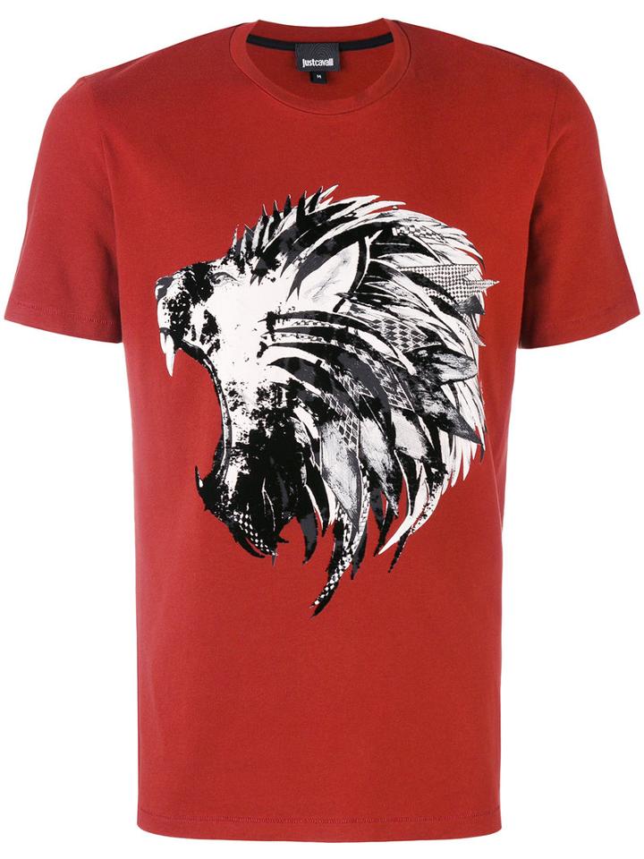 Just Cavalli - Lion Print T-shirt - Men - Cotton - M, Yellow/orange, Cotton