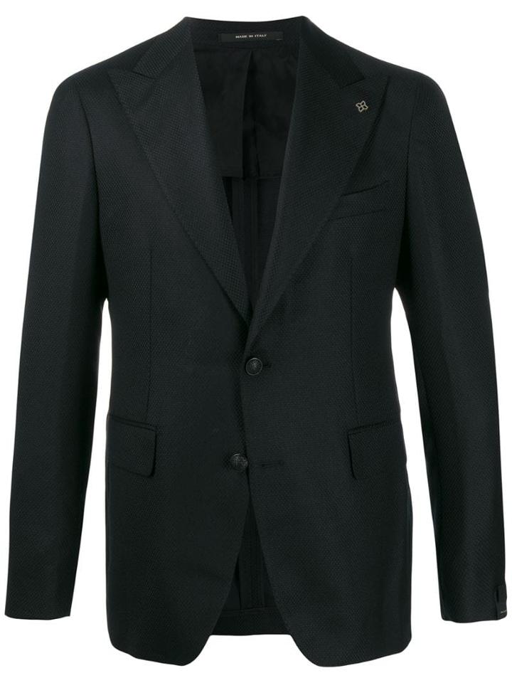 Tagliatore Textured Single-breasted Blazer - Black