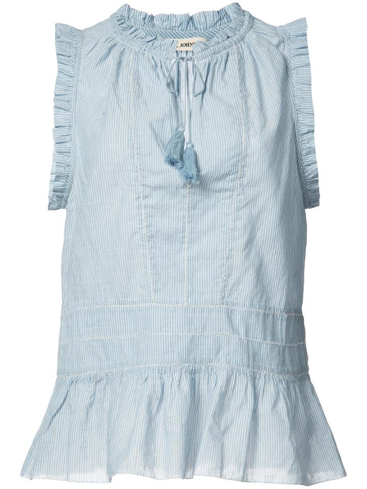 Ulla Johnson Peplum Hem Top, Women's, Size: 2, Blue, Cotton