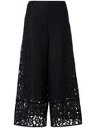 See By Chloé 'floral Embroidered Lace' Flared Trousers - Black