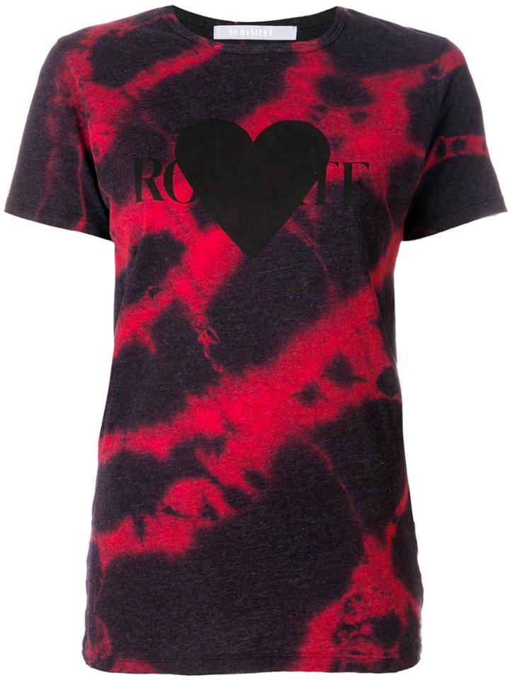 Rodarte Tie Dye Heart Logo Print T-shirt - Red