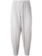 Homme Plissé Issey Miyake Cropped Pleated Trousers, Men's, Size: 3, Black, Polyester