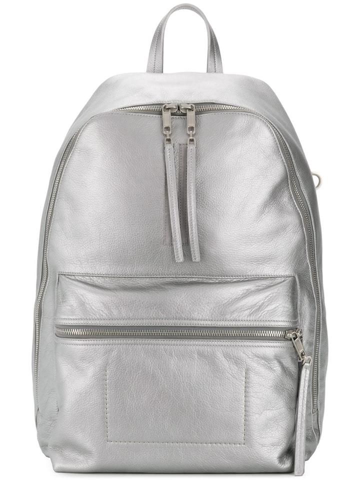 Rick Owens Metallic Backpack - Silver