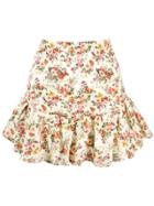 Forte Dei Marmi Couture Floral Flounce Skirt - Neutrals